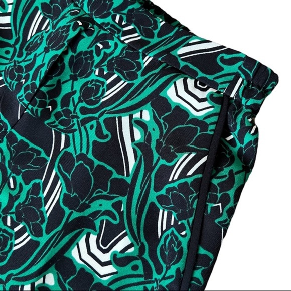 J.Crew Womens‎ Green Black Tuxedo Pull On Pant In Retro Floral Size 2 - Picture 3 of 9